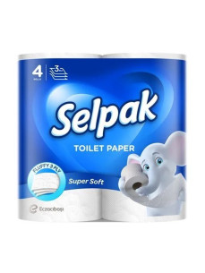 Selpak Туалетний папір 3-х шар. 4шт