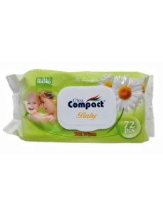 Ultra Compact Серветка волога дитяча Ромашка 72шт