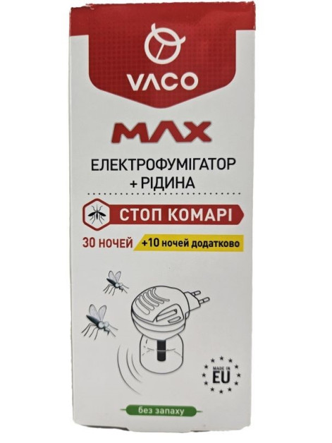 VACO MAX електрофумігатор з рідиною від комах 30мл