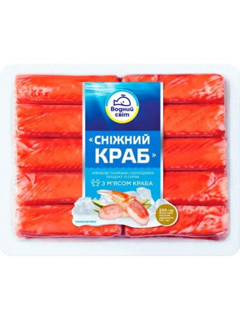 Водний Світ Крабові палички охолоджені 250г