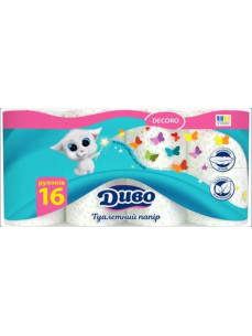 Диво туал.папір целюл.на гільзі по 16 рул.2-х шар Decoro