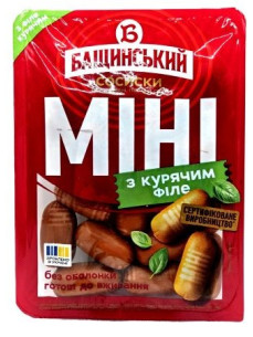 Бащинський Сосиски Міні з курячим філе 350г