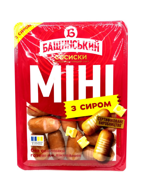 Бащинський Сосиски міні з сиром 300г