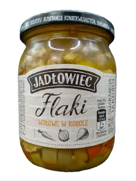 Jadlowiec Фляки Говяжі в росолі с/б 500г