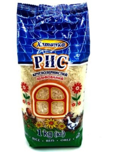 Хатинка Рис круглозернистий шліфований 1кг
