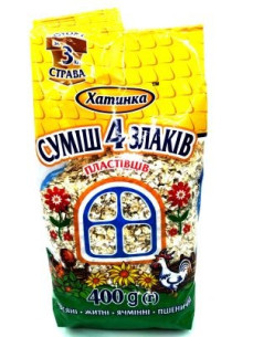 Хатинка Суміш пластівців 4 злаки 400г