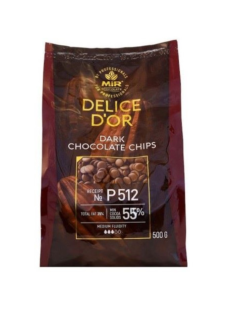 Шоколад Р512Delice D'OR чорний калети 500гр