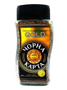 GOLD Чорна кава розчинна скло 190г