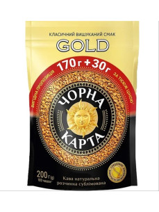 Чорна кава GOLD Чорна карта розчинна 200г