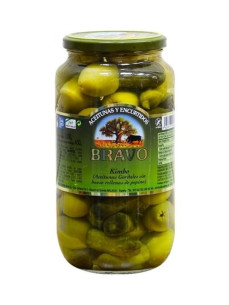 Bravo Kimbo Оливка гігант з огірком с/б 1л