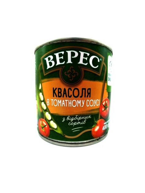 Квасоля ТМВерес в том. соусі ж/б 400 гр