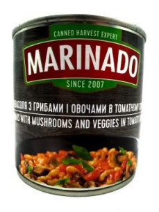 Marinado Квасоля в том. соусі з грибами з/б 460г