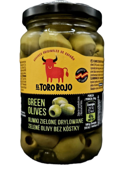 el Toro Rojo Оливки без кісточки чорна або зелена, 340 г