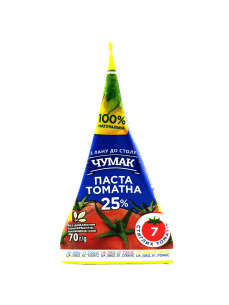 Чумак томатна паста 25% пірамідка 70г