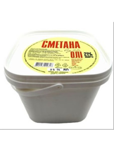 Сметана від Баби Олі 21% відро 900г