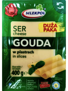 Mlekpol Сир Гауда нарізка 400г