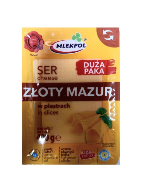 Mlekpol Сир Золотий Мазур нарізка 150г