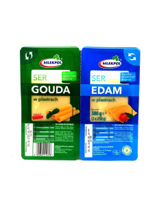 Mlekpol Сир нарізка Gauda + Edam 2*250г