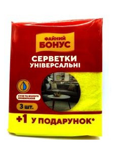 Файний Бонус Серветка віскозна 3+ 4шт