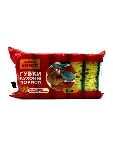 Фаний Бонус Губка кухонна пориста 5шт