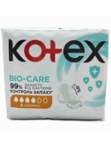 Прокладки гігієнічні Kotex bio Care normal 8шт
