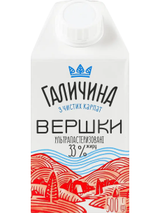 Галичина Вершки 33% 500 мл