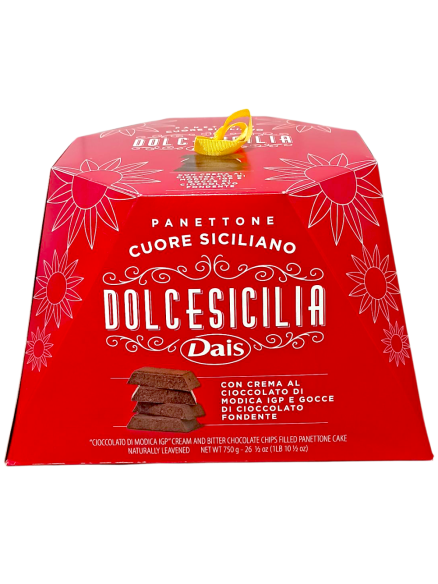 DOLCESICILIA Панетон з шоколадним кремом та крихтою з темного шоколаду, 750 г
