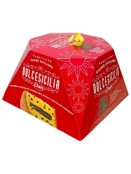 DOLCESICILIA Панетон з шоколадним кремом та крихтою з темного шоколаду, 750 г