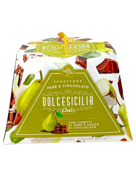 DOLCESICILIA Панетон зі шматочками груші та шоколадною крихтою, 750 г