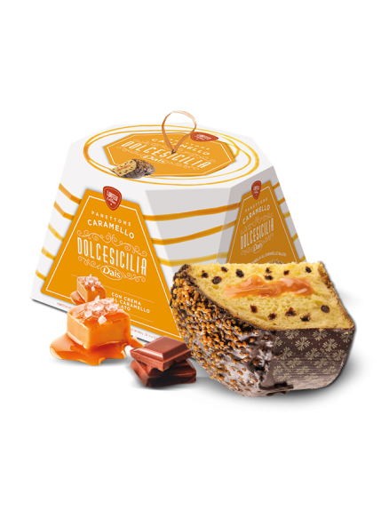 DOLCESICILIA Панетон з солоною карамеллю та шоколадною крихтою, 800 г
