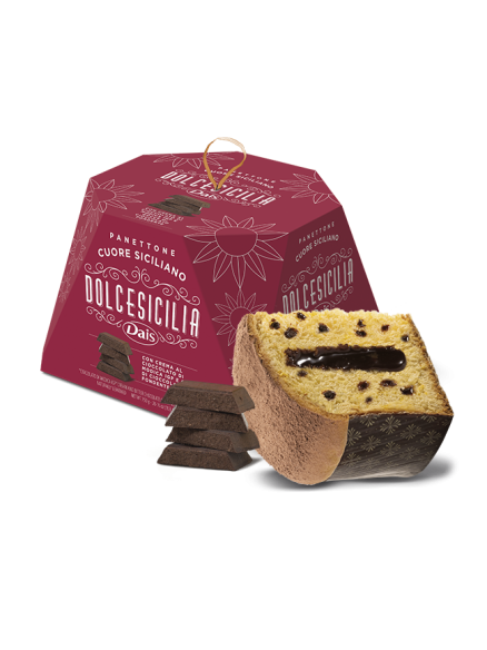 DOLCESICILIA Панетон з шоколадним кремом та крихтою з темного шоколаду, 750 г
