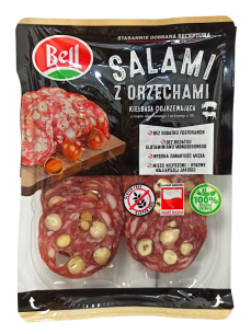 Bell Ковбаса нарізка Салямі з фундуком або з фісташкою, 70 г