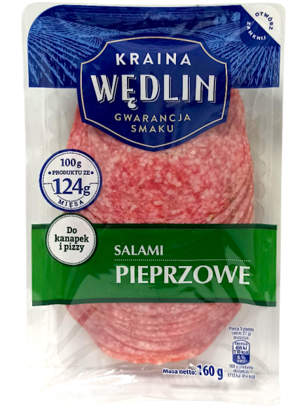 Kraina Wedlin Нарізка Салямі класика або з перцем, 160 г