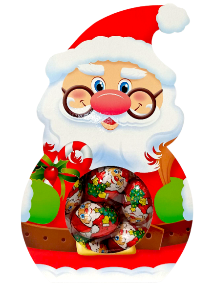 Подарунок Санта або Сніговик з шоколадними цукерками, 60 г