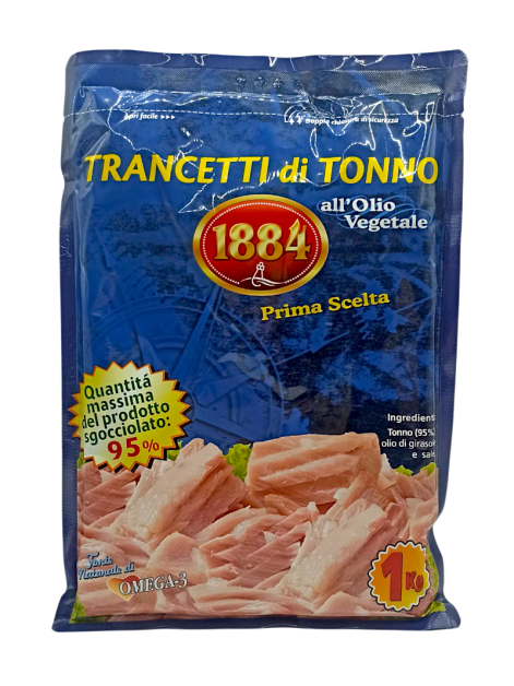 1884 Тунець шматочками у соняшниковій олії, 1 кг