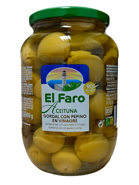 El Faro Оливка без кісточки з огірком, 800 г