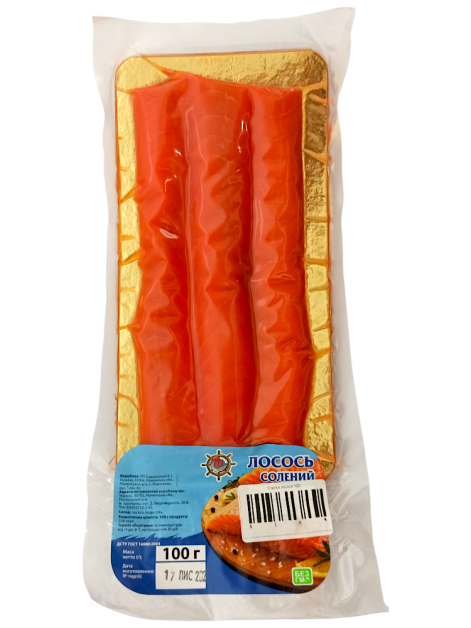 Лосось солений, смужками 100 г