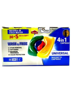 Wash&Free Капсули для прання в асортименті 30+5шт