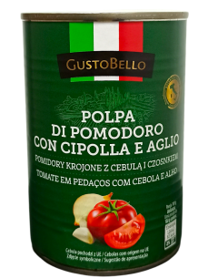 GustoBello томатна паста з цибулею та часником, 400 г